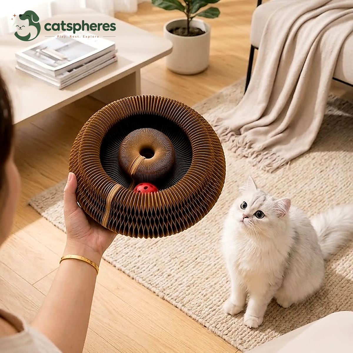 Catspheres akıllı tırmalama oyun yatağı